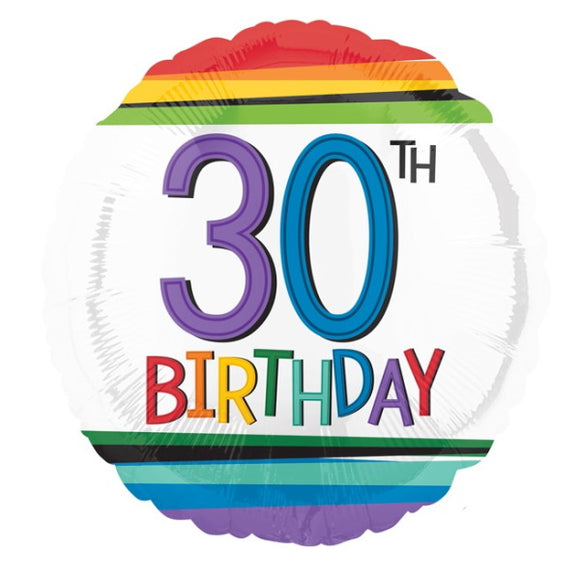 30th Birthday - Helium Filled Balloon