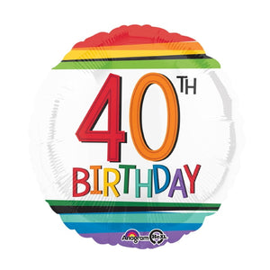 40th Birthday Helium Balloons - Various Designs