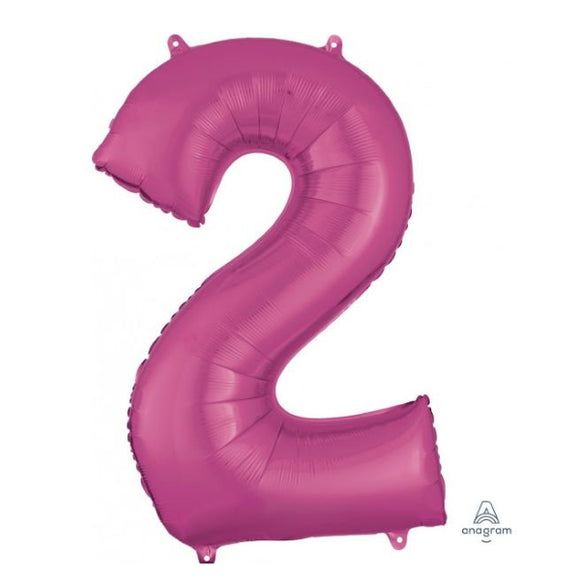 Anagram large pink 2 helium balloon