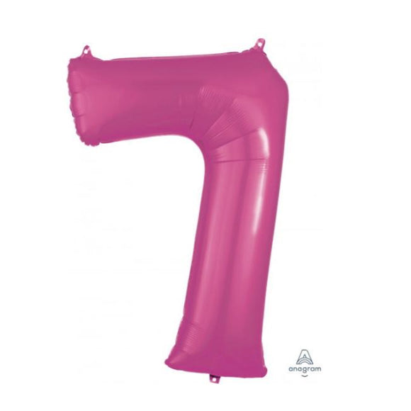 Anagram large pink 7 helium balloon