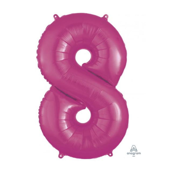 Anagram large pink 8 helium balloon