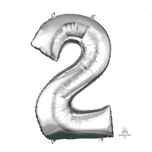 Anagram large silver 2 helium balloon