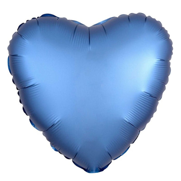 Azure Blue Heart - Helium-Filled Balloon