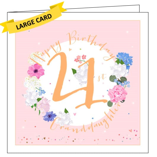 Happy 21st Birthday Granddaughter - Belly Button cards