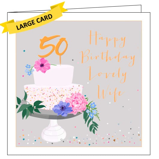 Belly Button luxe 50 today wife 50th birthday card Nickery Nook