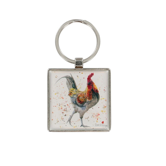 This lovely little keyring beautiful and practica, and features Bree Merryn's wonderful illustration of  Carl the cockerel, with colourful plumage, mid-strut.  Skipton-based artist, Bree Merryn, is inspired by the animals she sees while walking in the Yorkshire Dales, but some times you'll spot some more exotic creatures in the collection too.