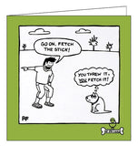 Card Mix Off the leash Rupert Fawcett you fetch it dogs blank card Nickery Nook