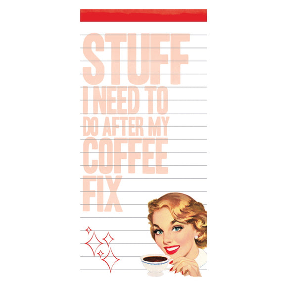 Stuff I need to do after my coffee fix - Magnetic Listpad