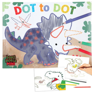 Dot to dot colouring book - Dino World