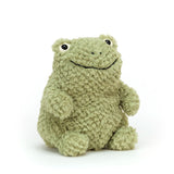 Jellycat's Flumpie Frog  has an irresistibly cute face, with googly big eyes and a huge smile to match! With his sage green tufty coat, tiny arms and legs and a snuggly soft body you're sure to fall in love with this friendly froggy.