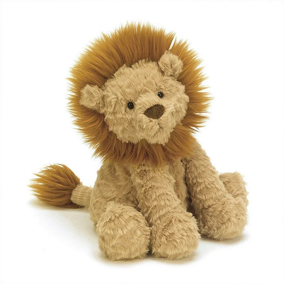 Why has Jellycat's Fuddlewuddle Lion got such gorgeous fudge fur? Is it a disguise for going to the beach? We think lion tumbled into a tub of toffee, but that doesn’t explain his lovely amber mane! This squidgy-soft lion is silky and sweet, and though he’s meant to be fierce, he’s really a vegetarian! His favourite treats are jelly gazelles.