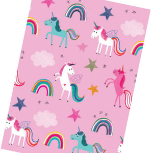 Glick childrens pink unicorn wrapping paper