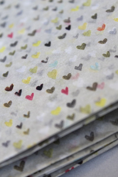 Glick luxury heart print tissue paper close up
