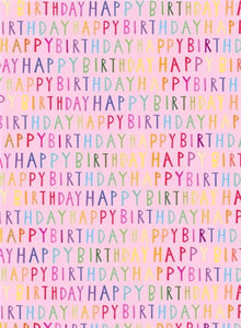 Glick pink happy birthday wrapping paper roll