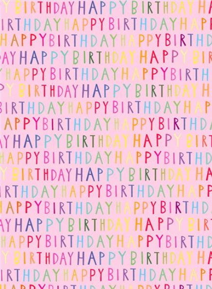 Glick pink happy birthday wrapping paper roll