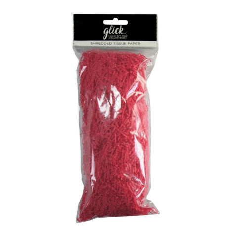 Glick red shredded tissue paper