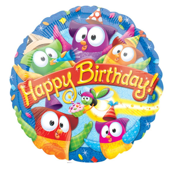 Owl Happy Birthday! - Helium Filled Balloon