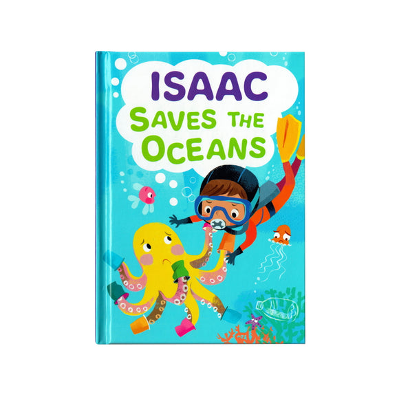 You can lead the charge, Isaac. It's your time to be brave. Be the Guardian of the Seas and save the rolling waves.  These personalised story books are both fun and educational. Written by J. D. Green, with illustrations by Ela Smietanka this children's story book makes you the star with an important story about saving the oceans and understanding the cost of single-use plastics.