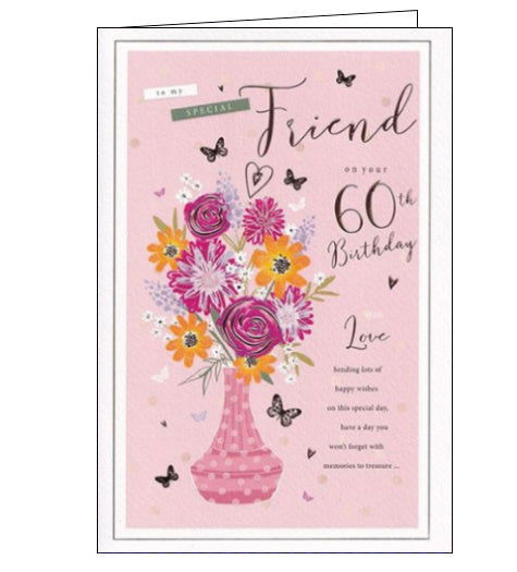 To a special friend on your 60th birthday card