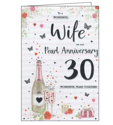 To a Wonderful Wife on our Pearl Anniversary card