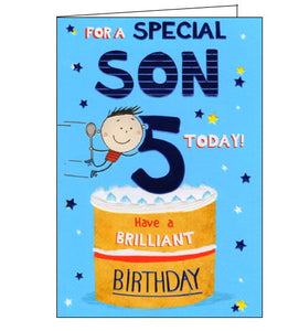 ICG 5 today son on your 5th birthday card Nickery Nook