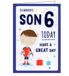 ICG 6 today son on your 6th birthday card Nickery Nook