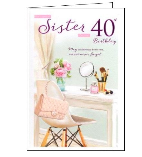 ICG For a special sister on your 40th birthday card Nickery Nook
