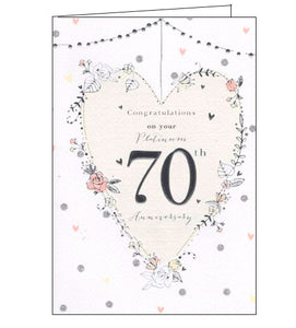 ICG On your platinum wedding anniversary card Nickery Nook new