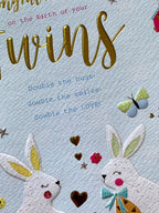 ICG congratulations on the birth of your twins card new babies card Nickery Nook