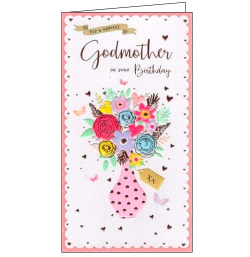 ICG daughter in law godmother Happy Birthday flowers birthday card Nickery Nook