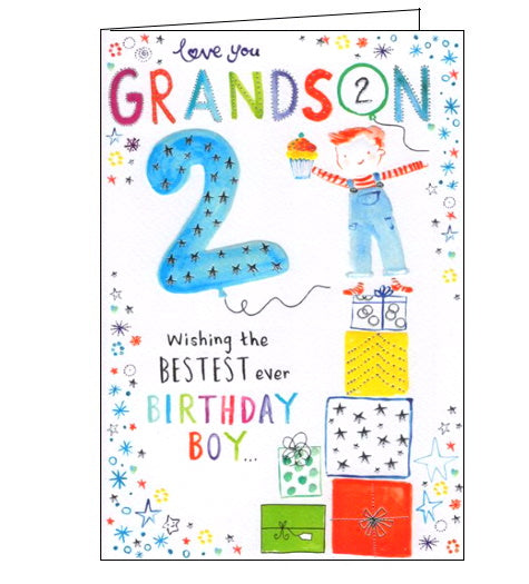 ICG grandson on your 2nd birthday card Nickery Nook