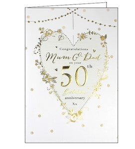 ICG mum and dad on your golden 50th anniversary card Nickery Nook 2
