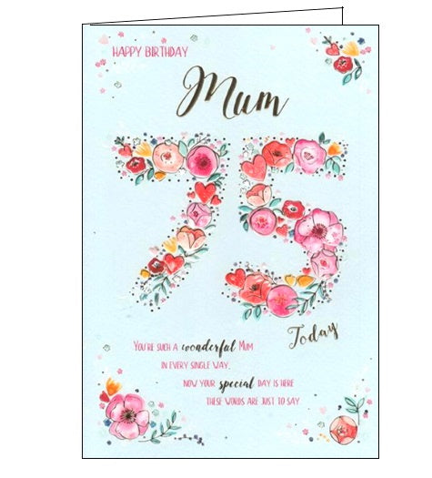 ICG mum on your 75th birthday card Nickery Nook