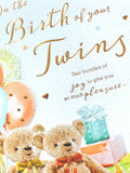 ICG on the birth of your twins card new babies card Nickery Nook