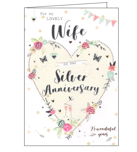 ICG wife on our silver 25th anniversary card Nickery Nook