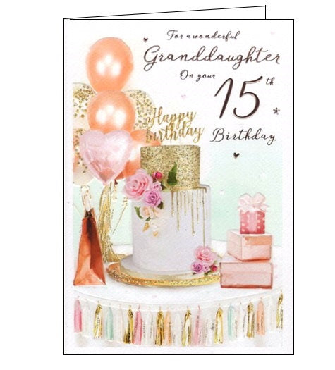 ICG  wonderful Granddaughter on your 15th birthday card Nickery Nook