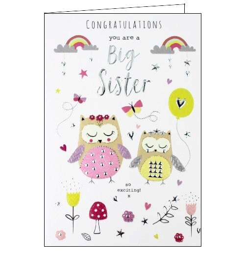 ICG you are a big sister new sibling cute pink congratulations card Nickery Nook