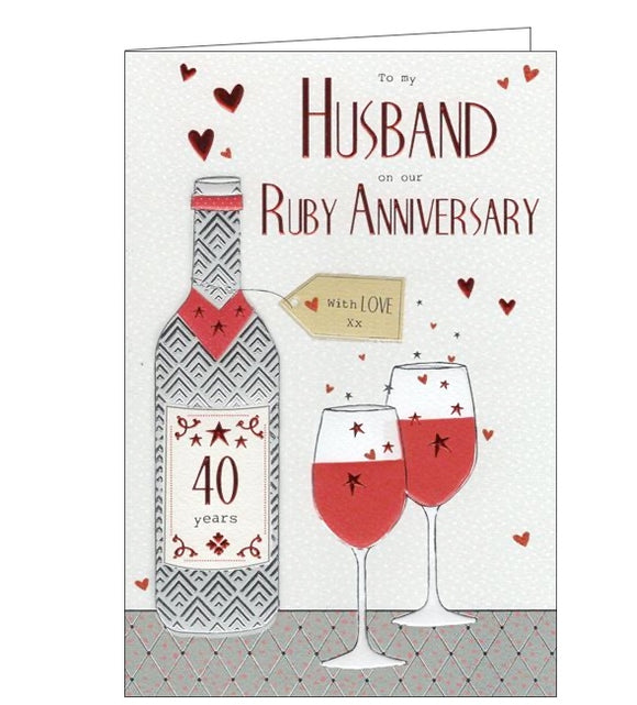 Husband on our Ruby Anniversary card