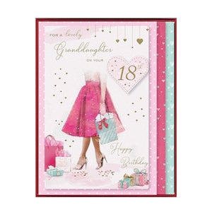 Granddaughter on your 18th birthday - Boxed Keepsake card