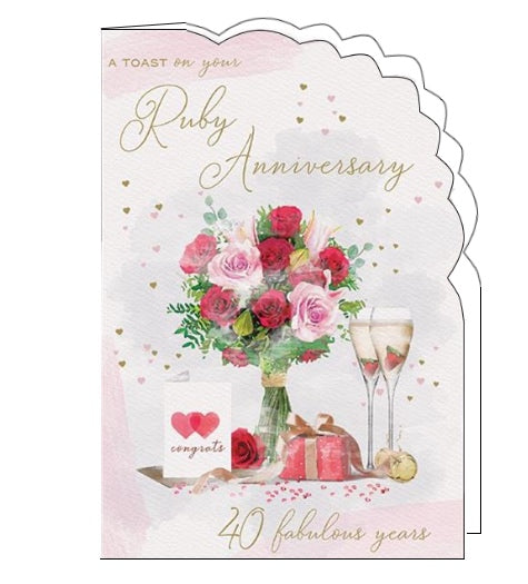 On your Ruby Anniversary card