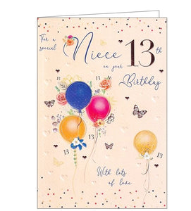 Special Niece on your 13th birthday card