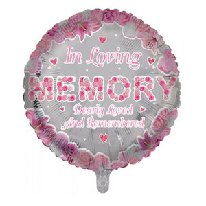 In Loving Memory Dearly Loved and Remembered - Helium Filled Balloon