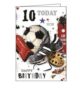 Jonny Javelin 10th birthday card boy