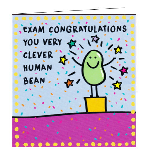 You Very Clever Human Bean - Exam Congratulations Card