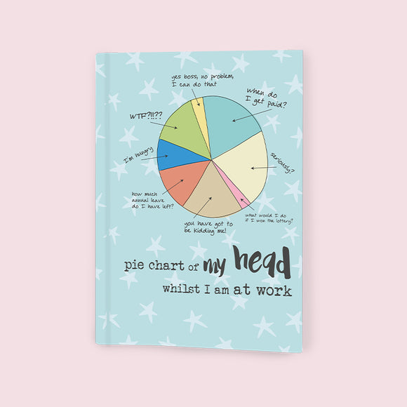 Perfect for staying organised - at least until wednesday - or better yet, for weekend plans, this softbacked A6 lined notebook is decorated with a pie chart with slices labelled 