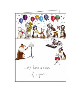 Let's have a round of a- paws... - birthday card