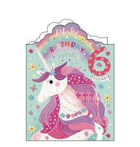 Noel Tatt unicorn 6th birthday card