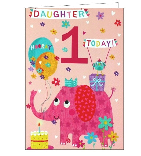 Noel Tatt Milestones daughter 1st birthday card Nickery Nook