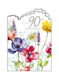 Noel Tatt flowers florals on your 90th birthday card Nickery Nook