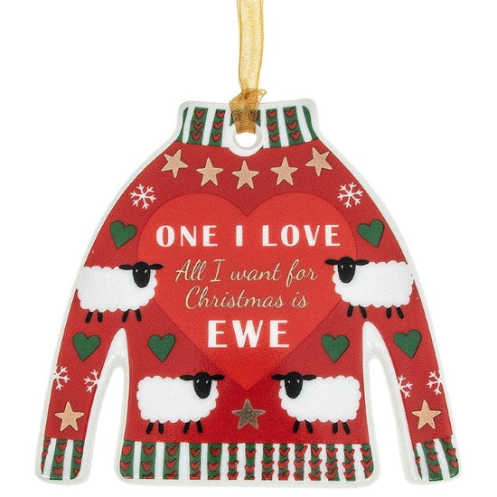 One I love - Christmas jumper hanging decorations